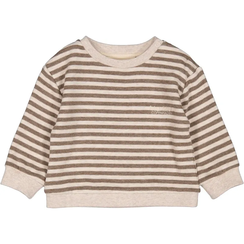 MarMar Modal Sweat Brown Stripe Melange Tammas B Sweatshirt Reapris