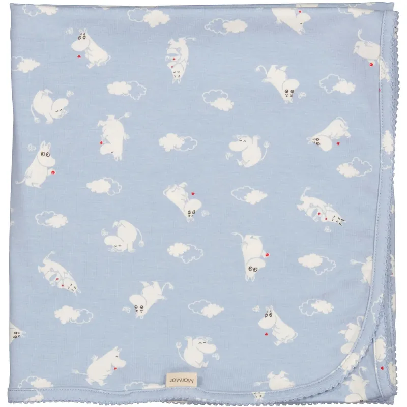 Utförsäljning MarMar New Born Modal Smooth Print Blue Moomin Alida Bebisfilt