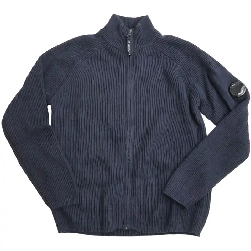 Snabb frakt C.P. Company Total Eclipse Blue Tricot Med Zip