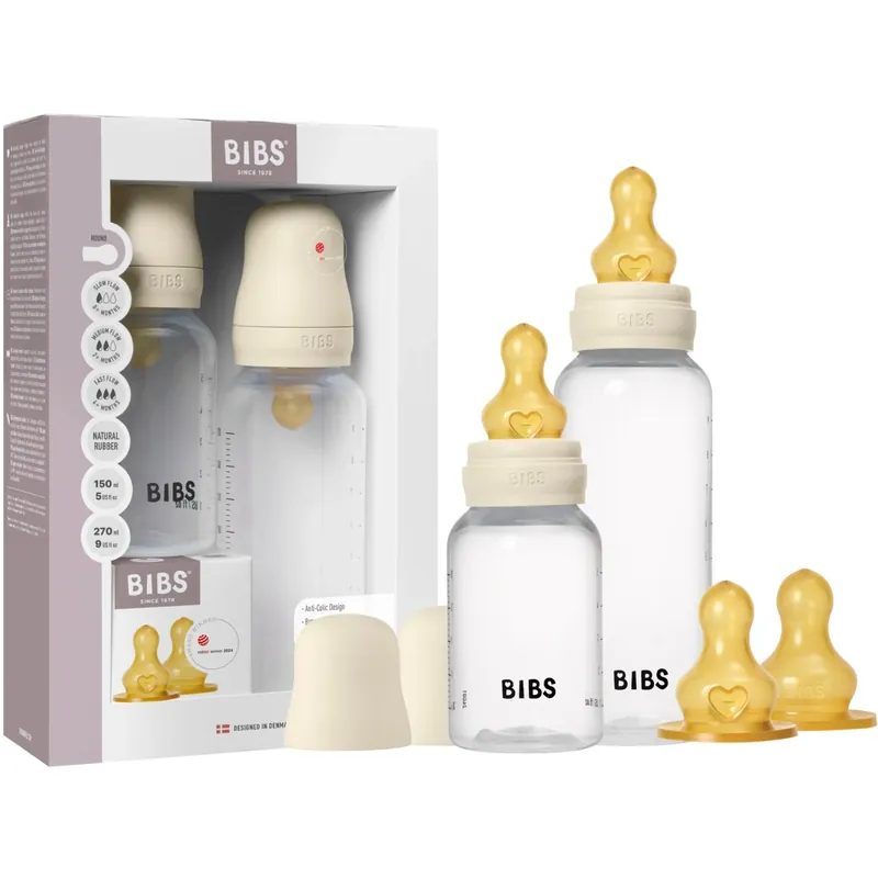 Kundfavorit Haklapp Ivory Haklapp Grow och Flow Baby Flaska Round Latex Set 150 ml / 270 ml