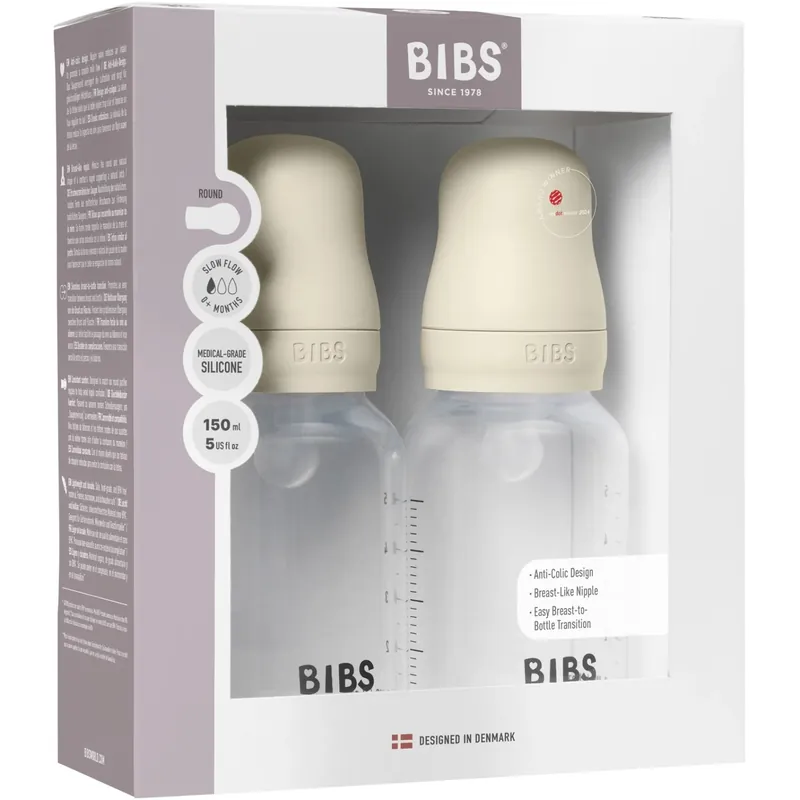 Haklapp Ivory Haklapp Baby Flaska Round Silicone 2 Pack 150 ml Slow Flow Handla nu