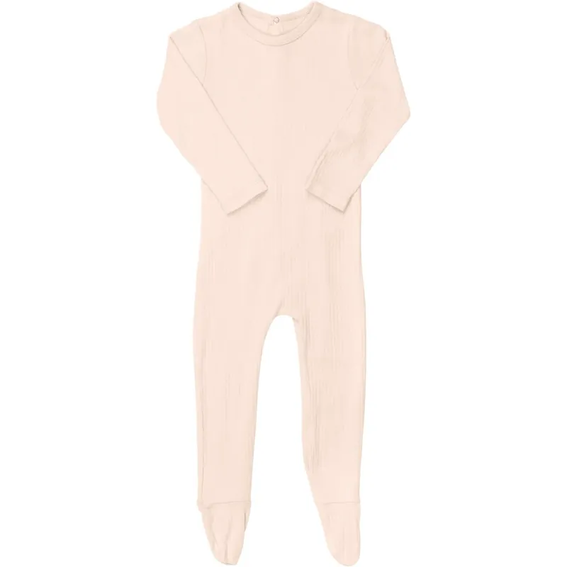 Fynd COPENHAGEN COLORS Soft Pink Rib Jersey Onesie W. Back Opening