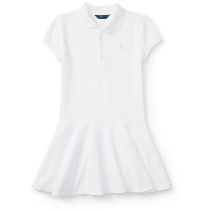 Polo Ralph Lauren White Girl Day Klänning Sista chansen