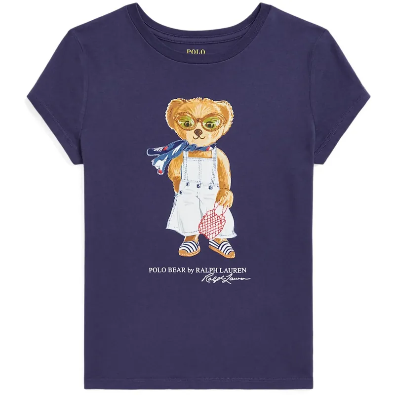Polo Ralph Lauren Boathouse Navy Girl T-Shirt Populärt val