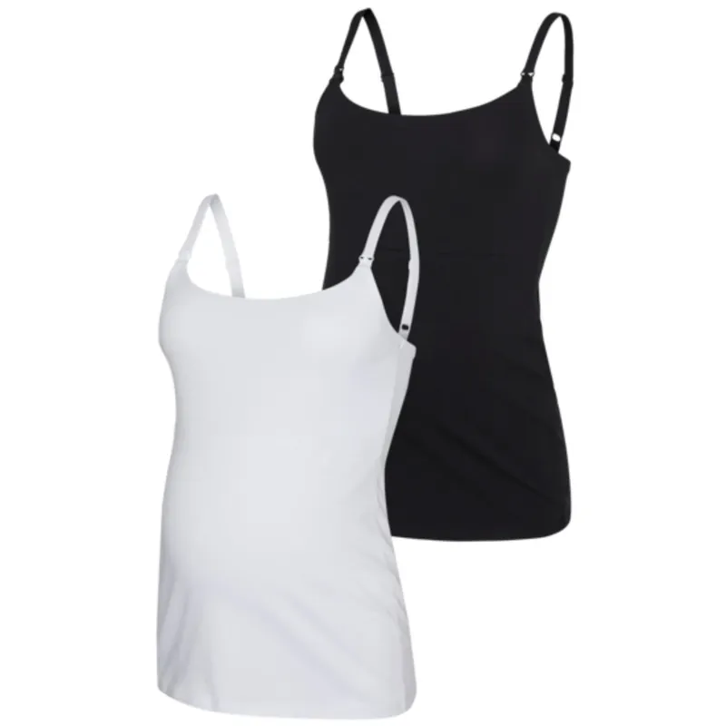 Mama;licious Black Kerrie Strap Top 2-pack Noos Populärt val
