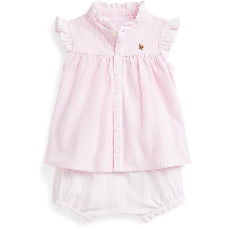 Lågt pris Ralph Lauren Baby Carmel Pink Multi Shorts Set