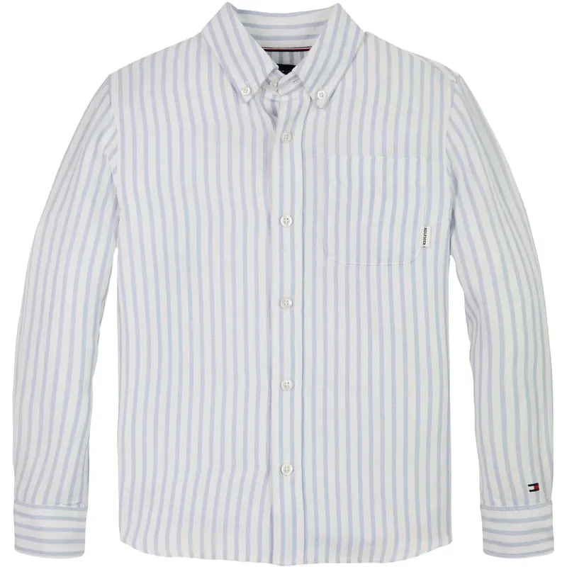 Tommy Hilfiger Breezy Blue Stripe Linne Blend Striped Skjorta LS Billigare