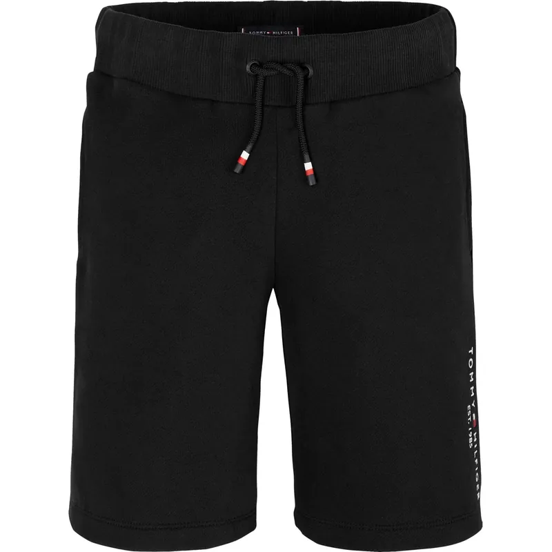 Tommy Hilfiger Black Essential Sweatshorts Utförsäljning