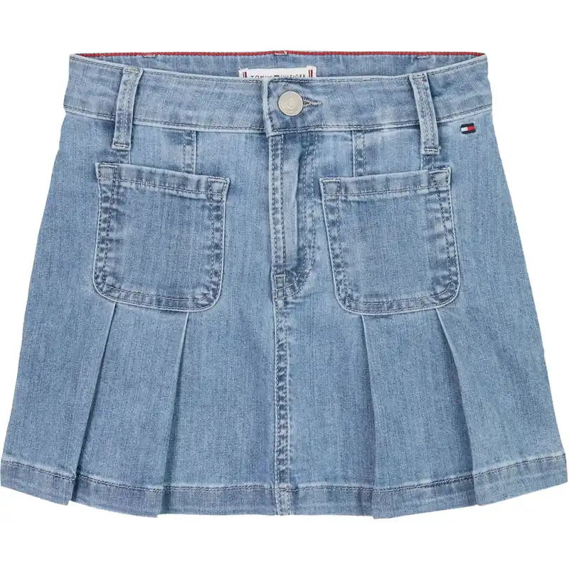 Tommy Hilfiger Drapey Denim Kjol Pleated Endast denna vecka