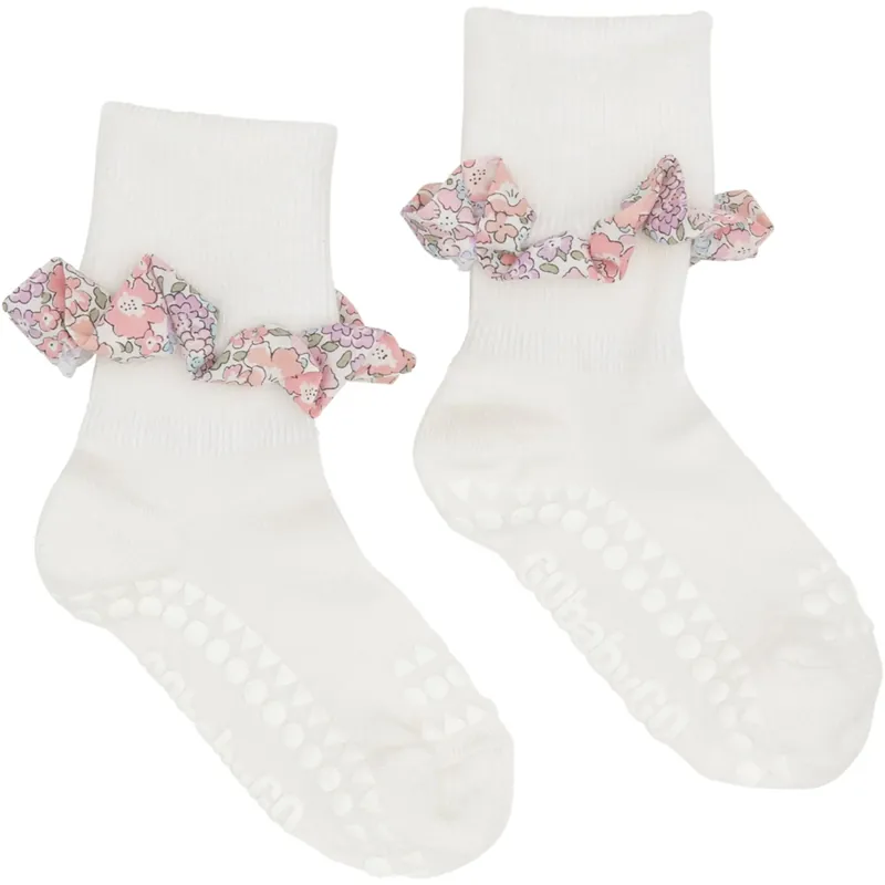 Gobabygo Off White / Michelle Pink Non-slip Strømper Bambu / Liberty Lägg i varukorgen