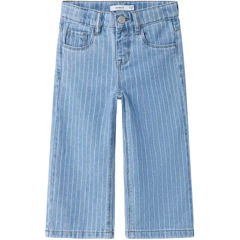 Outlet Name It Light Blue Denim Multi Rose Wide Stripe Jeans