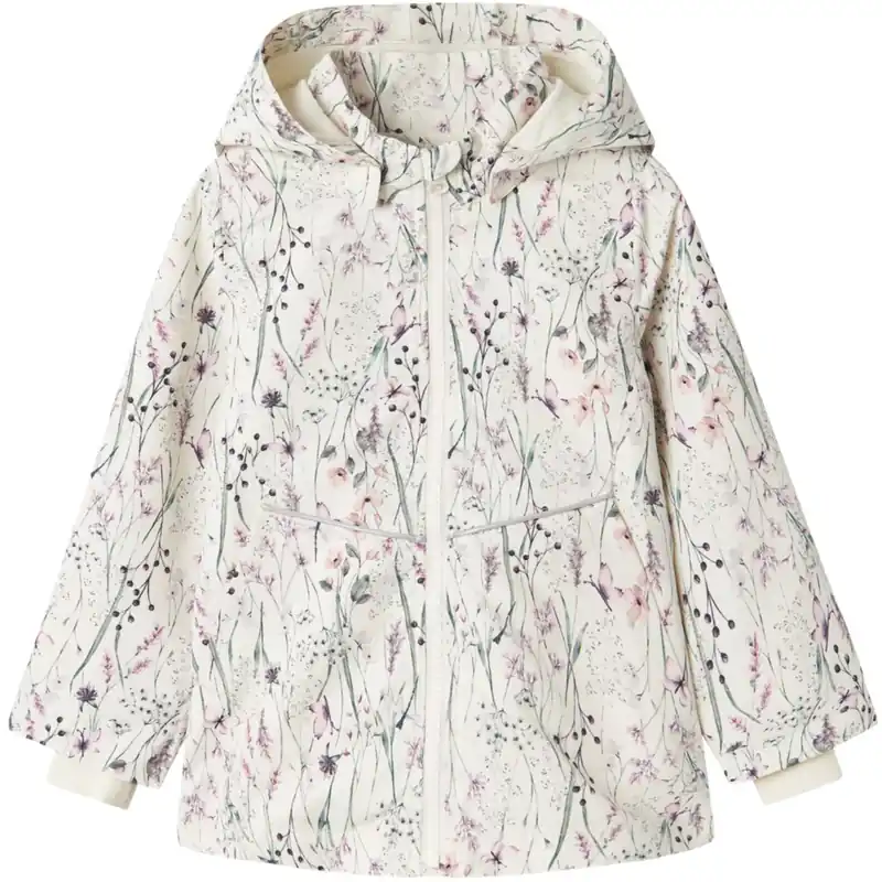 Begränsat erbjudande Name It Whisper White Long Flower Maxi Li Jacka AOP