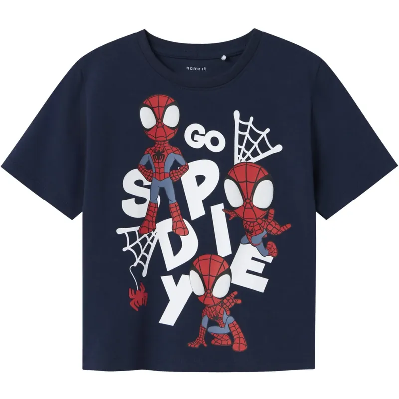 Handla nu Name It Navy Blazer Main Spidey Regular T-Shirt
