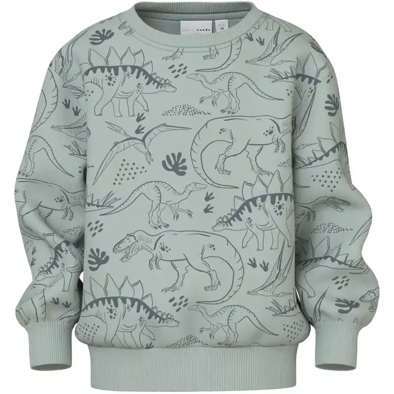 Beställ idag Name It Aqua Gray Tone Dino Vermo AOP Regular Sweatshirt