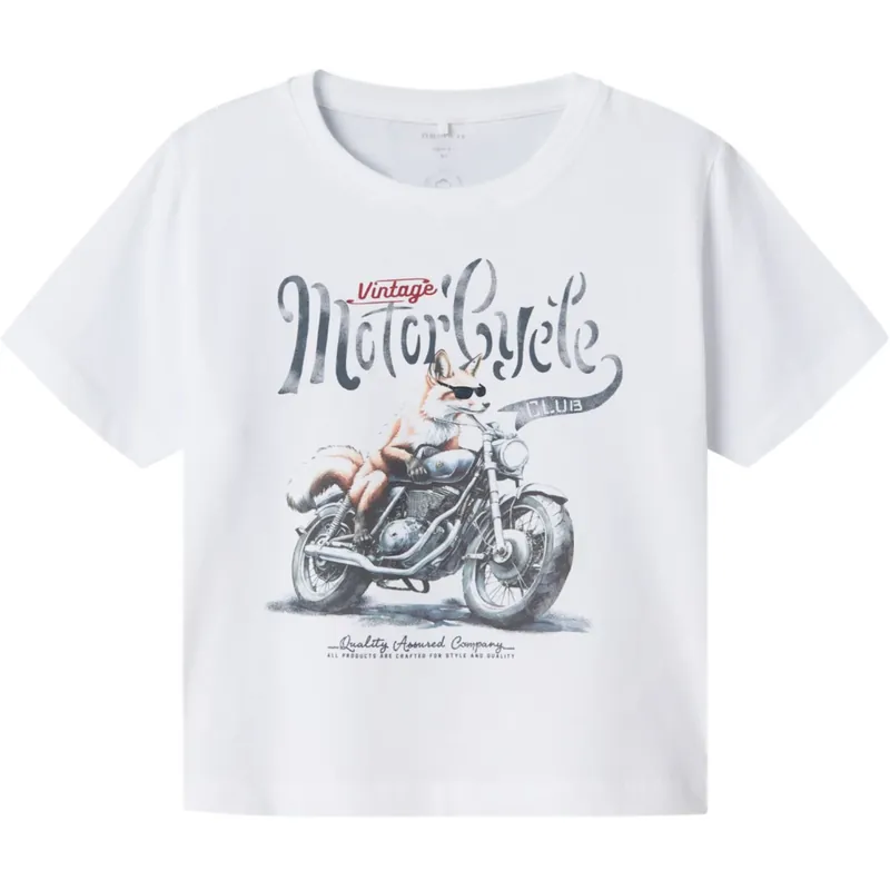 Name It Bright White Husina Regular T-Shirt Begränsat erbjudande
