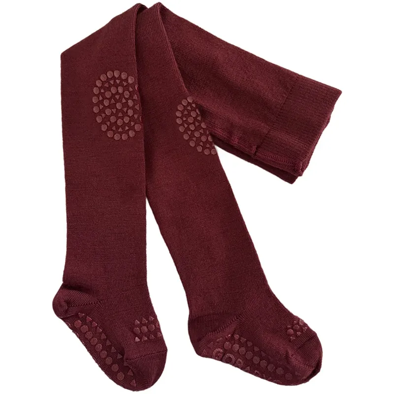 Gobabygo Wine Red Crawling Strumpbyxar Merino Ull Utförsäljning