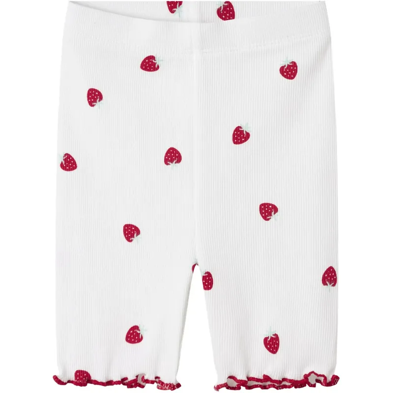 Rabatt Name It Bright White Jillie Slim Biker Shorts