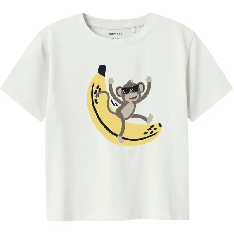Handla nu Name It Bright White Jax Regular T-Shirt