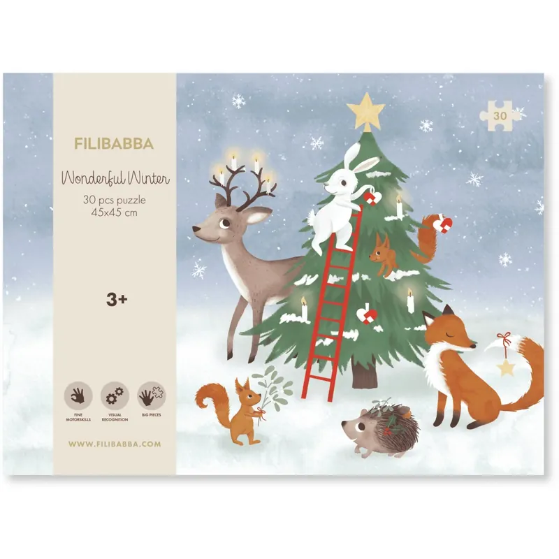 FILIBABBA Forest Friends Pussel 30 Styks 45x45 Cm Wonderful Winter Lägg i varukorgen