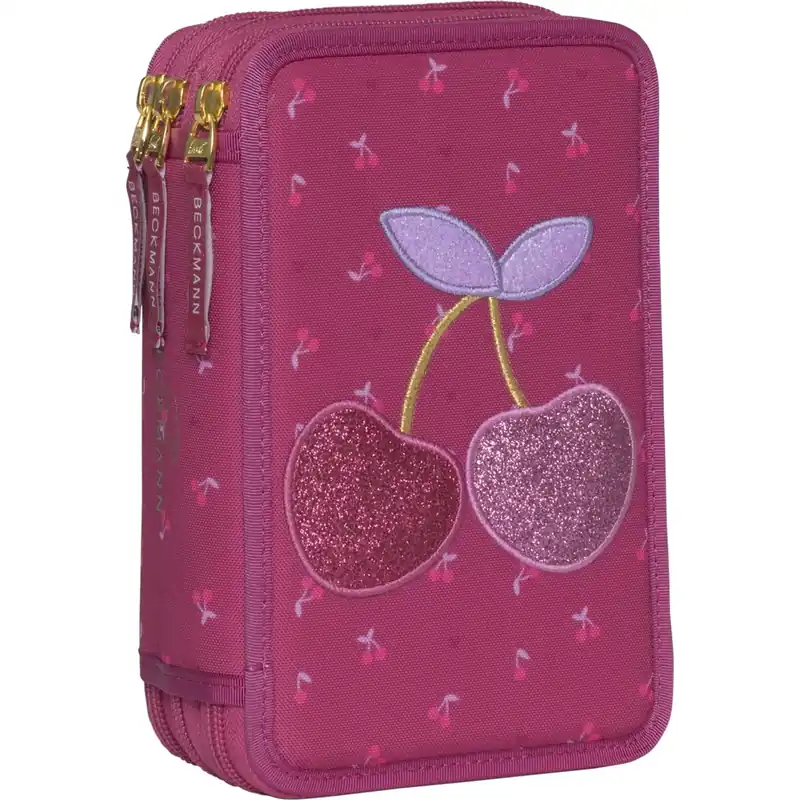 Billig Beckmann Cherry Tre-lags Pennfodral M/Indhold