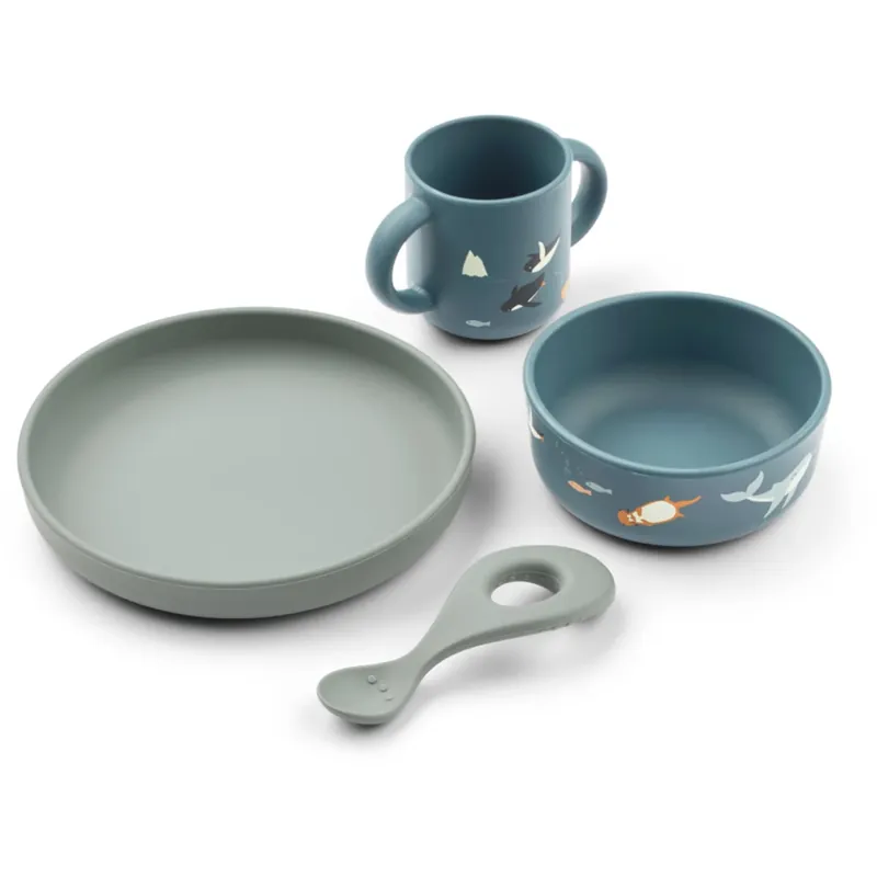 LIEWOOD Arctic Sea / Ocean View Vivi Printed Tableware Sett Sänkt pris