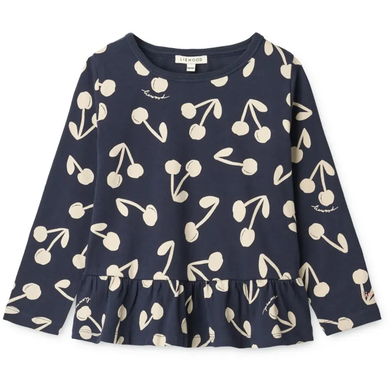 LIEWOOD Cherry Blossom / Classic Navy Margit Printed Longsleeve T-Shirt Bästa pris