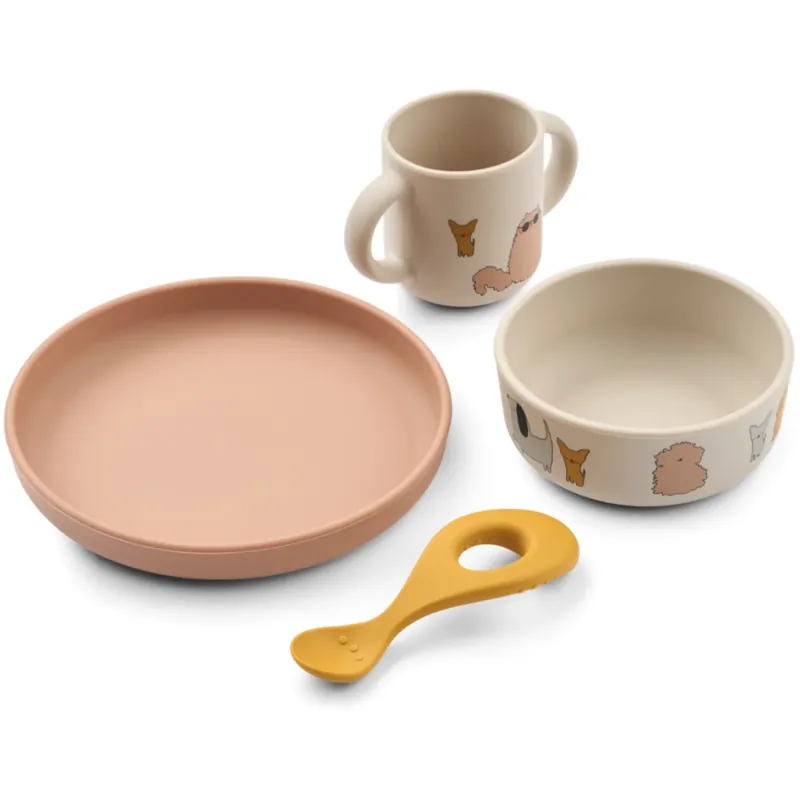 LIEWOOD Cats And Dogs / Sandy Vivi Printed Tableware Sett Endast idag