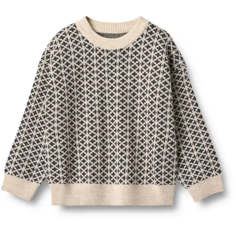 Populär Wheat Warm Sand Melange Jaquard Pullover Elias