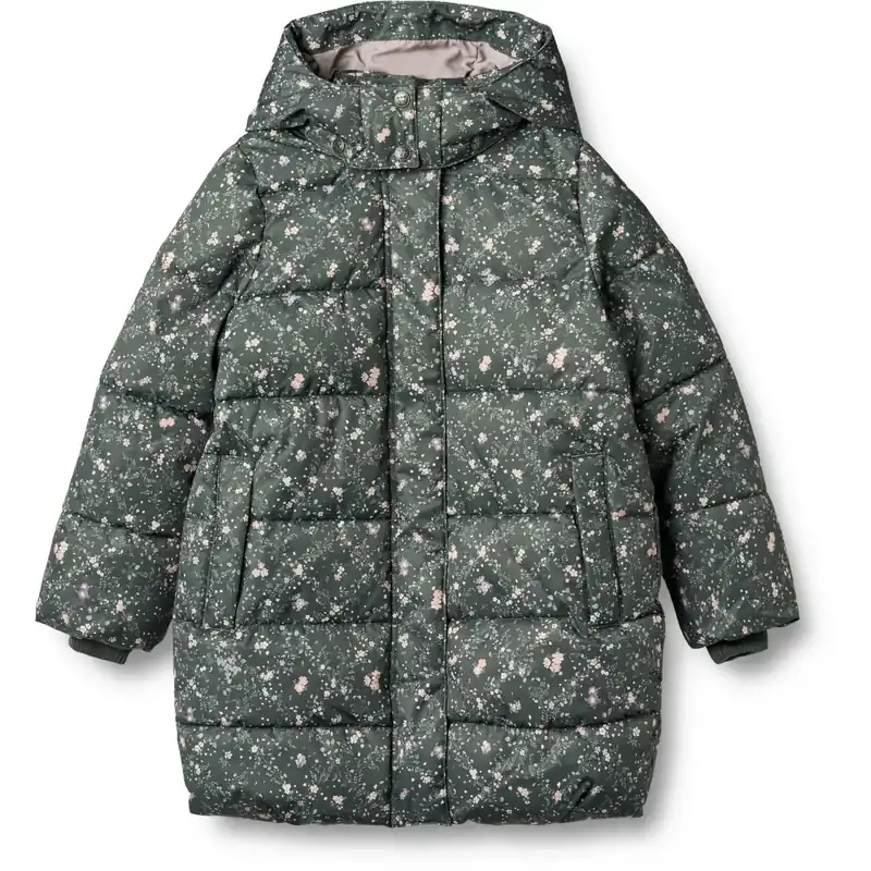 Premium Wheat Forest Lake Checked Flowers Puffer Täcka Yrsa