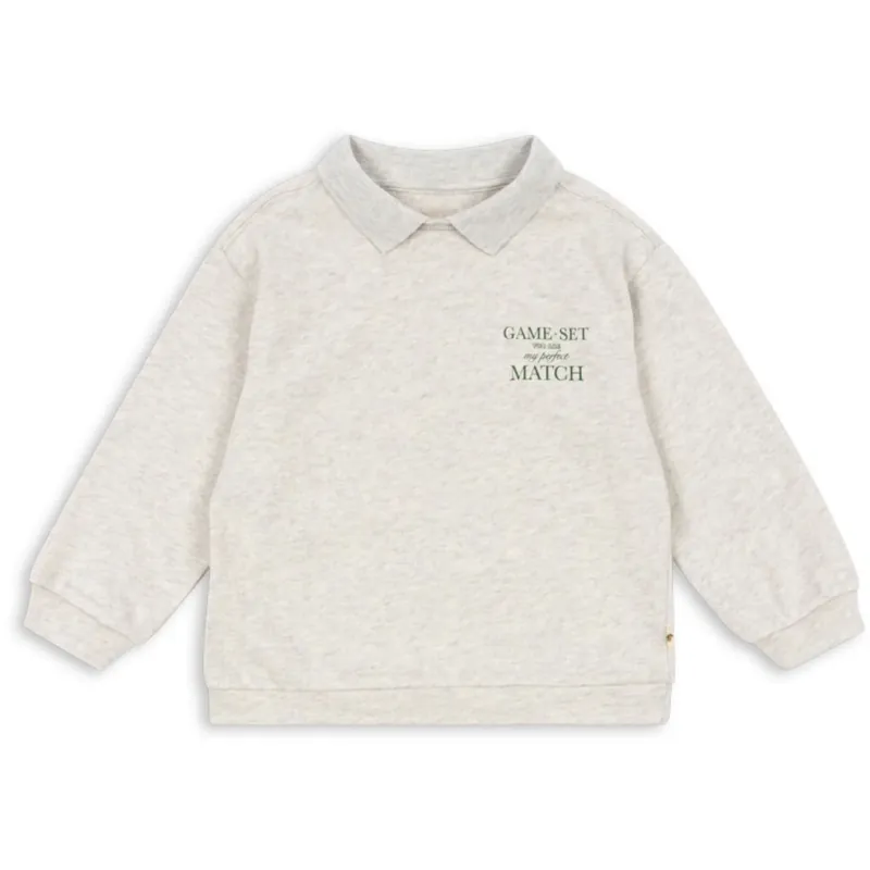 Nyhet Konges Sløjd Off White Melange Spotty Ls Pikétröja GOTS