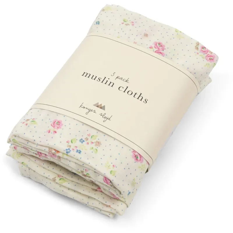 Nedsatt pris Konges Sløjd Nonoka 3 Pack Muslin Cloth GOTS