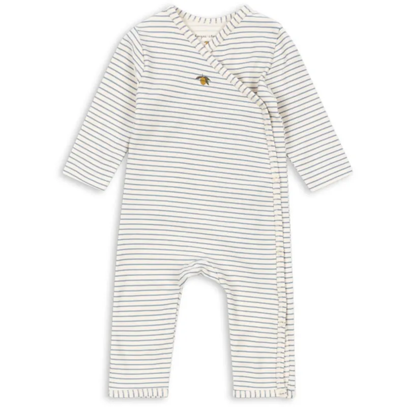 Konges Sløjd Stripe Bluie Basic Newborn Onesie GOTS Bästa pris