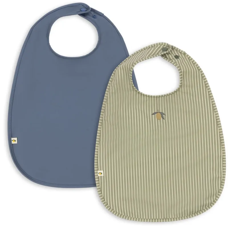 Konges Sløjd Tea Stripe/Flint Stone 2 Pack Dinner Haklapp Endast denna vecka