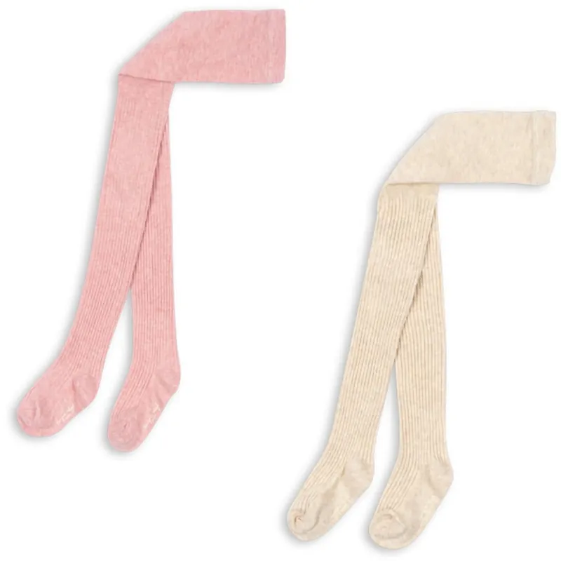 I lager Konges Sløjd Rose Mix 2 Pack Rib Strumpbyxar