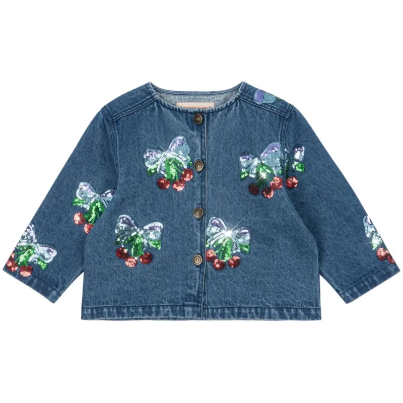 Konges Sløjd Amarena Sequin Magot Paljet Denim Jacka GOTS Snabb leverans