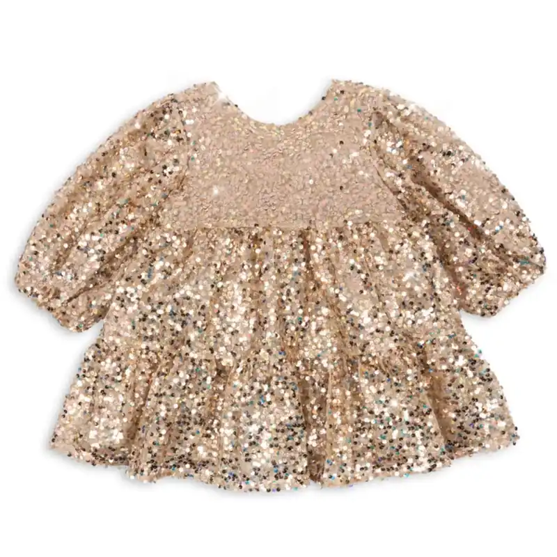 Konges Sløjd Gold Glitter Lila Sequins Rosett Klänning Nedsatt pris