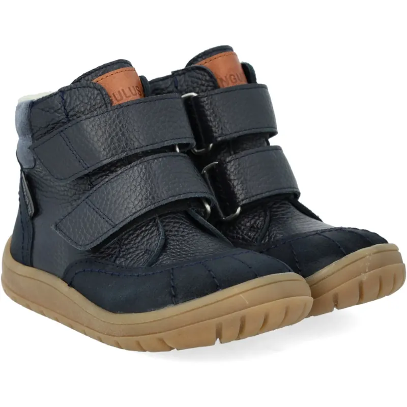 Angulus Navy/Tan/Blue Fog Kardborreband TEX-känga med extra slitstarka detaljer Expressleverans