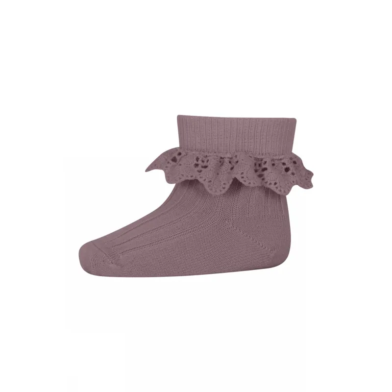 Mp Danmark Dark Purple Dove Lea Strumpor Lace Outlet
