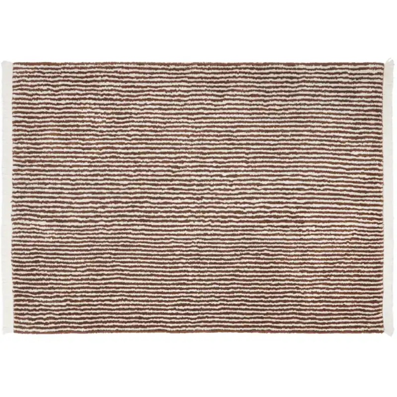 Kundfavorit KAS Kopenhagen Brow & Nautral Brown Stripes Rug 120X160