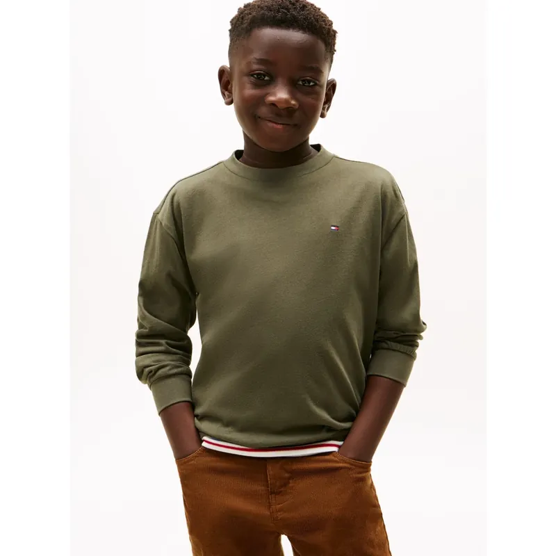 Bästa pris Tommy Hilfiger Pewter Green Essential T-Shirt Ls