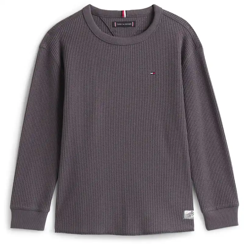 Tommy Hilfiger Washed Black Tetxured Waffle Tee Ls Säker betalning