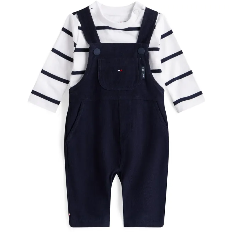 Tommy Hilfiger Dark Night Navy Baby Cord Dungaree Sett Erbjudande