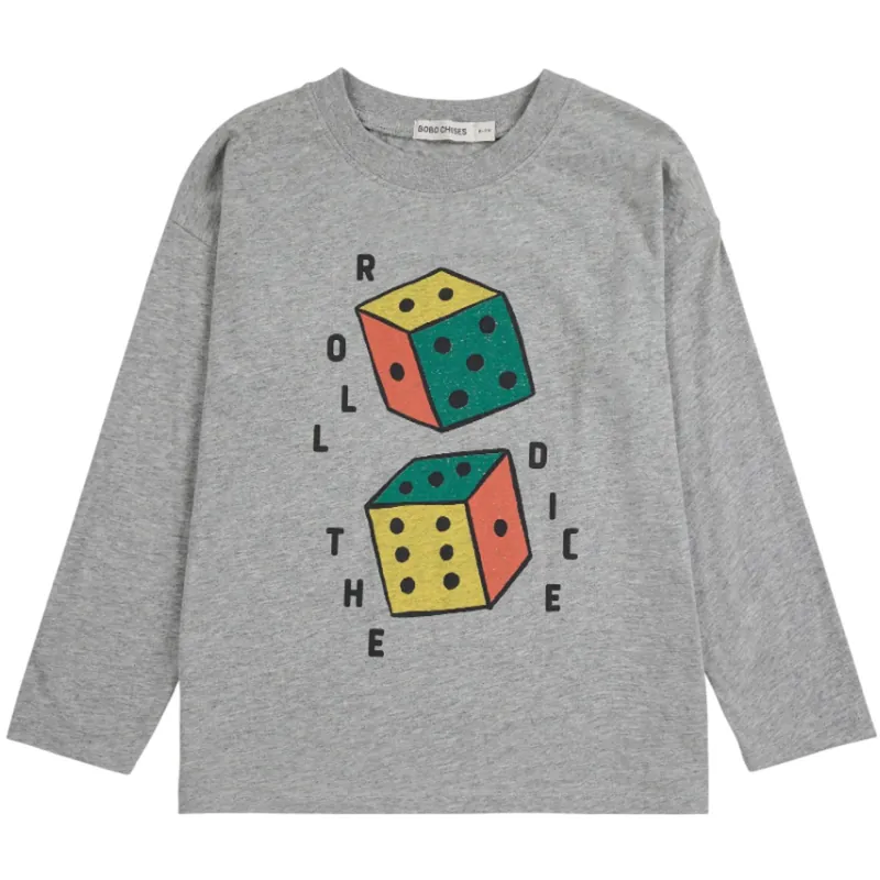 Bobo Choses Heather Grey Roll The Dice T-Shirt Rabatt