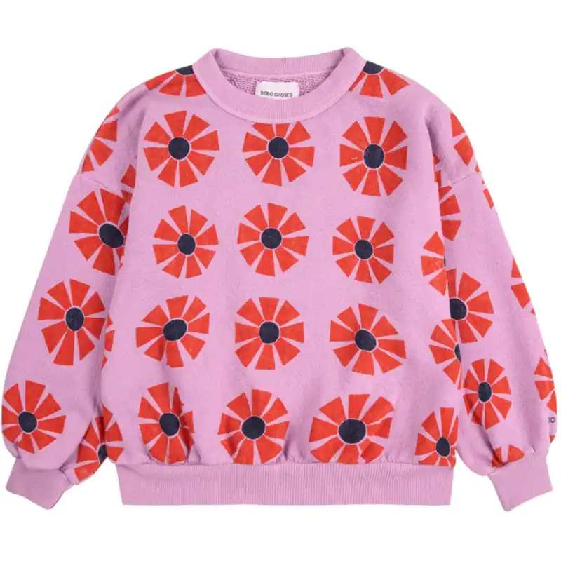 Bobo Choses Purple Kaleidoscope All Över Sweatshirt Rea