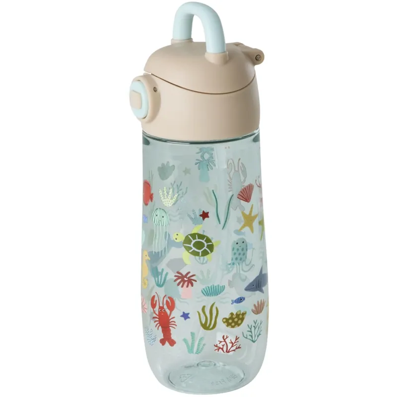 Beställ nu Rice Blue Ocean Print Plastic Kids Drinking Flaska 550 Ml