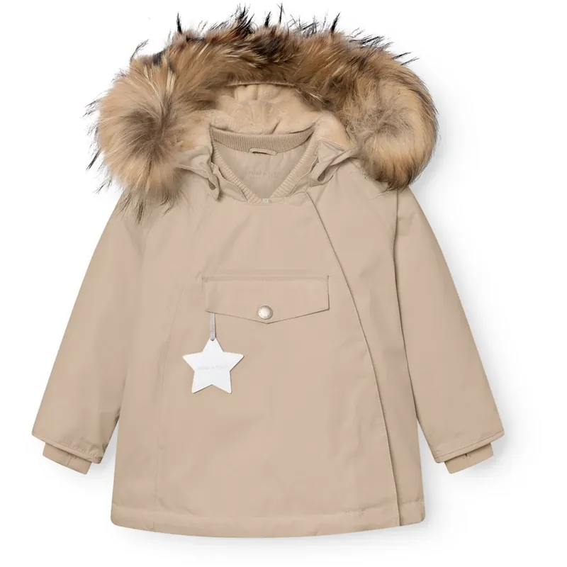Nedsatt pris Mini A ture Savannah Tan Matwang Fleece Lined Winter Jacka Fur. GRS