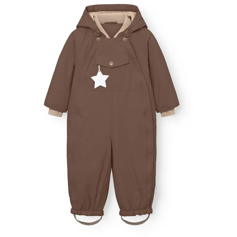 Endast denna vecka Mini A ture Chestnut Brown Matwisti Fleece Lined Snowsuit. GRS