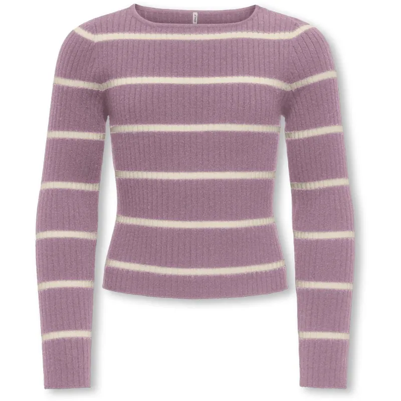 Handla nu kids ONLY Mauve Orchid Whitecap Gray Kogibi Ls Rib Boatneck Cp Knt