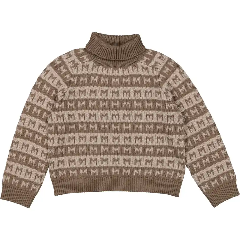 Lägg i varukorgen MarMar Heavy Knit Pattern Terre Stripe Talmi Stickad Blus