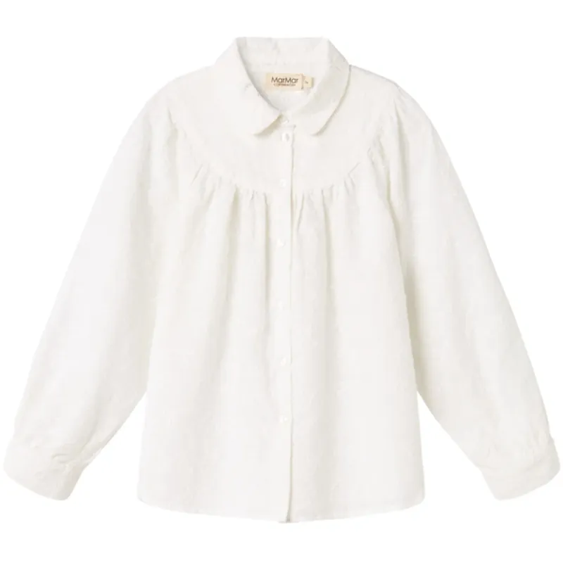 MarMar Cotton Bow White Trissa Blus Snabb leverans